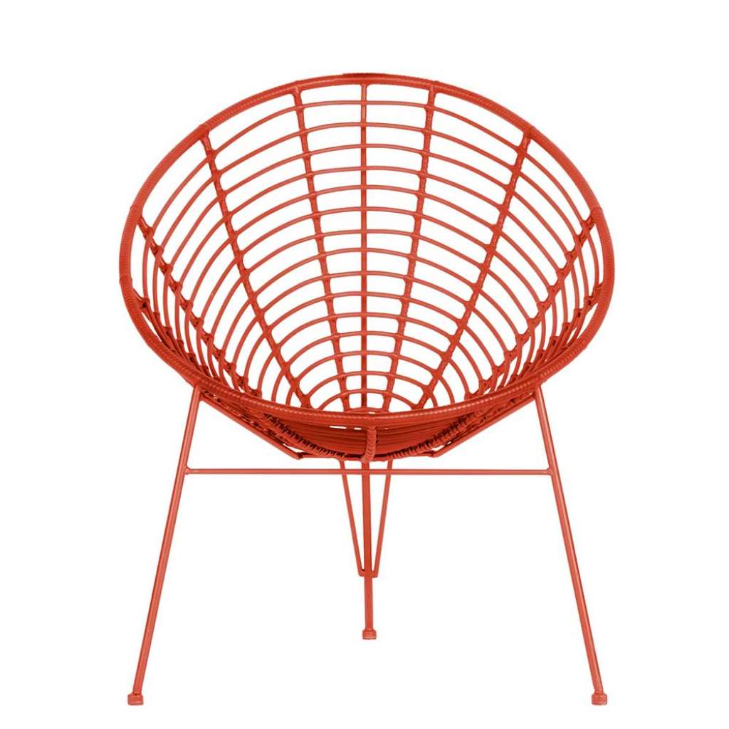 Flechtsessel in Rot Retro Design
