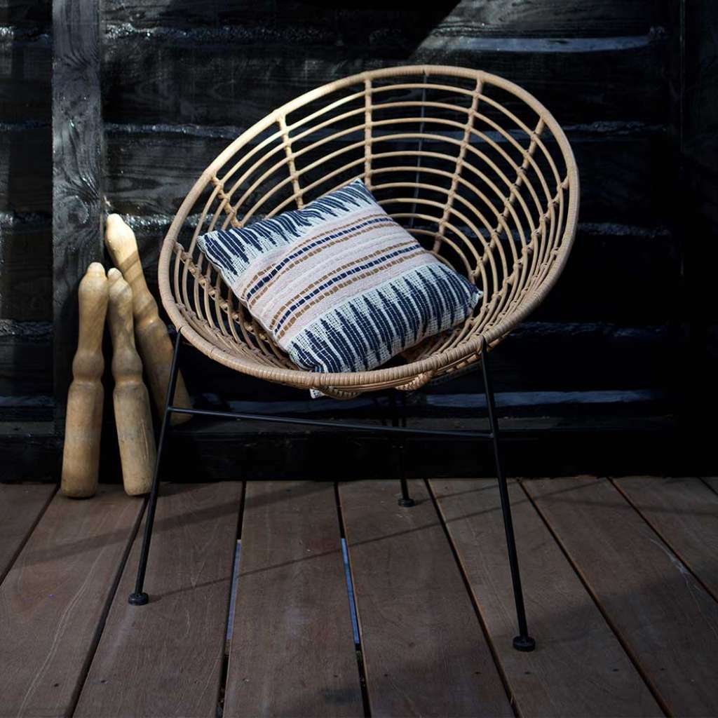 Rattansessel in Beige Retro Design