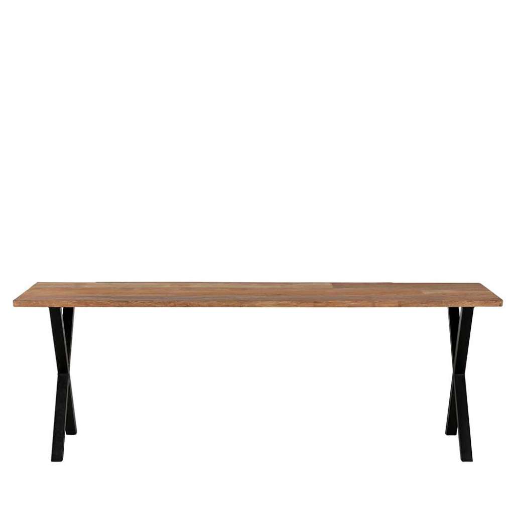 Esszimmertisch aus Teak Recyclingholz und Stahl 75 cm hoch