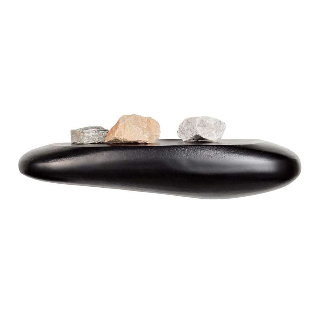Ovales Hängeregal in Schwarz Aluminium (3er Set)