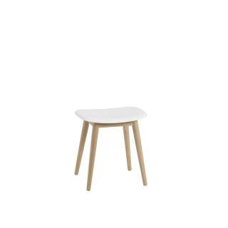 Muuto - Fiber Hocker Holzgestell - white - indoor