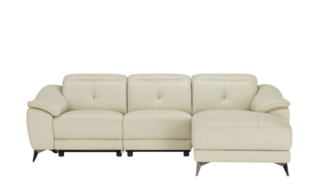 uno Ledersofa mit Relaxfunktion  Eva ¦ creme ¦ Maße (cm): B: 255 H: 78 T: 171 Polstermöbel > Sofas > Ecksofas - Höffner