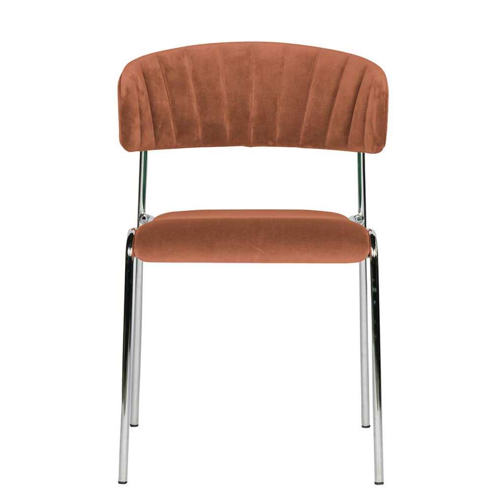 Samt Stühle in Apricot modern (2er Set)