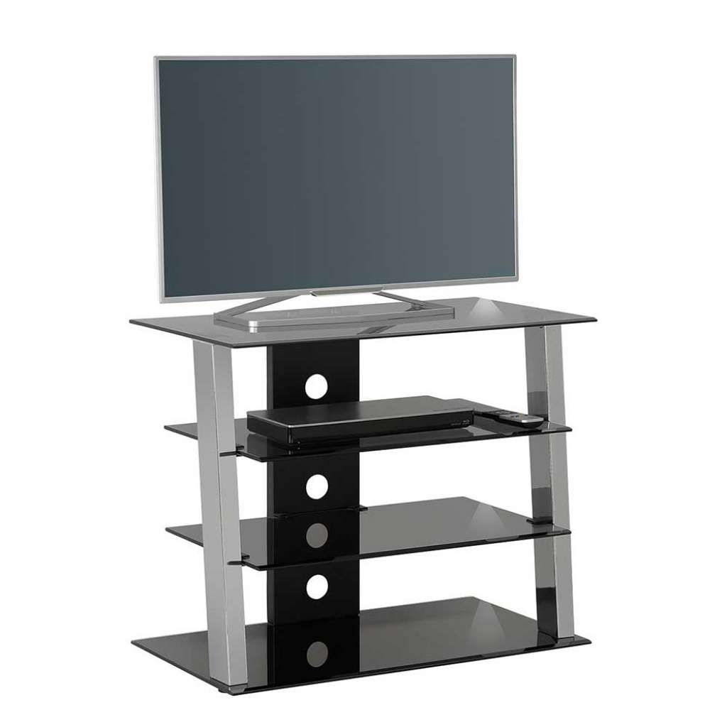 Hifi Rack aus Sicherheitsglas und Metall 80 cm breit