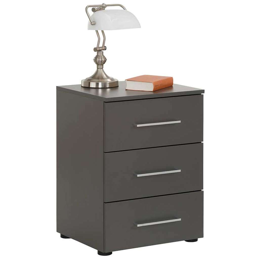 Bett Beistellschrank in Anthrazit 45 cm breit