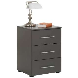 Bett Beistellschrank in Anthrazit 45 cm breit