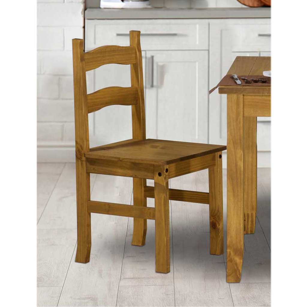 Massiv Holzstühle aus Kiefer gewachst Landhaus Design (2er Set)