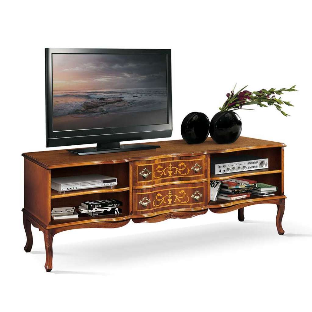 TV Lowboard in Nussbaumfarben Barock Design