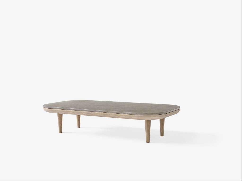 andTRADITION - Fly SC4 & SC5 Couchtisch - Azul Valverde limestone - Gestell White oiled Oak - 120 x 60 cm - indoor