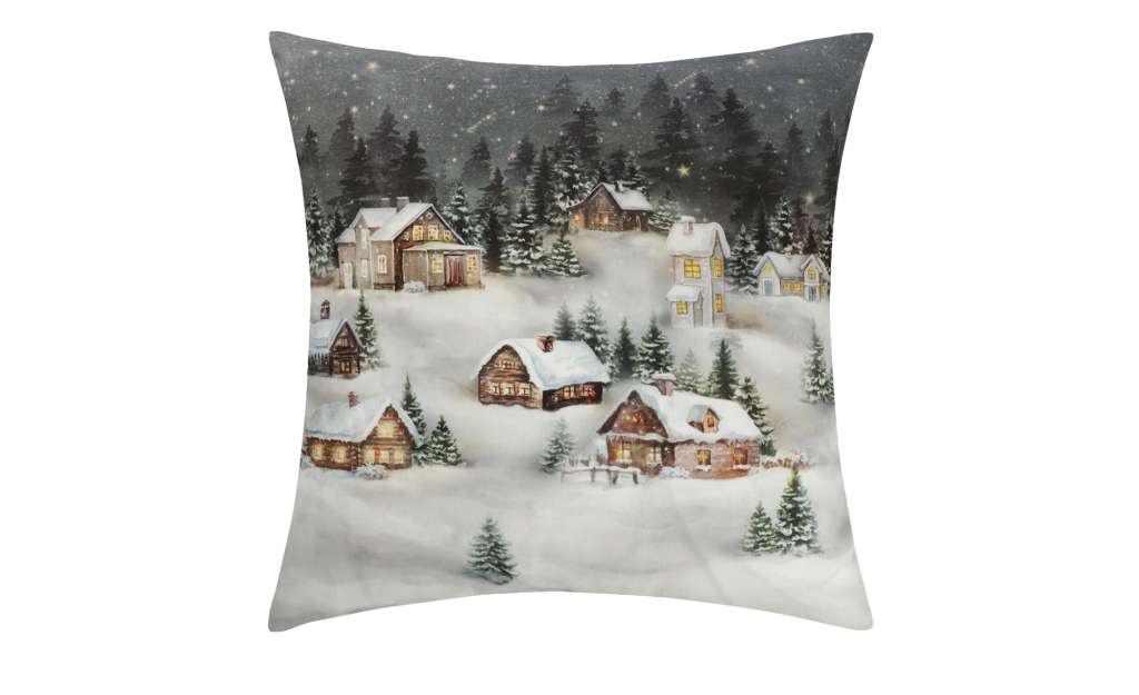 LAVIDA Kissen  Winterlandschaft ¦ grau ¦ 100% Polyesterfüllung, 400gr. ¦ Maße (cm): B: 45 Heimtextilien > Kissen > Dekokissen - Höffner