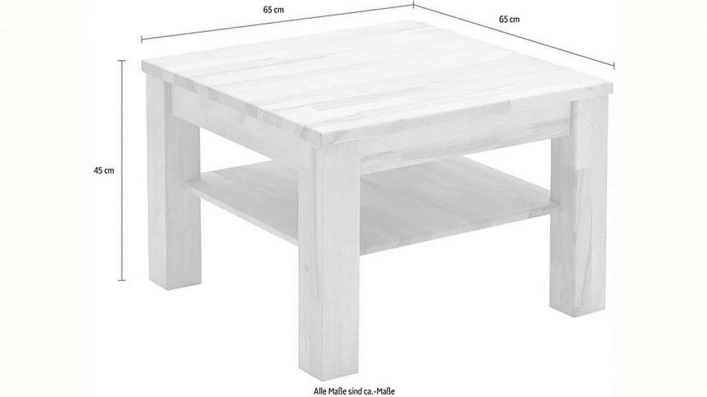 MCA furniture Couchtisch, Couchtisch Massivholztisch mit Ablage