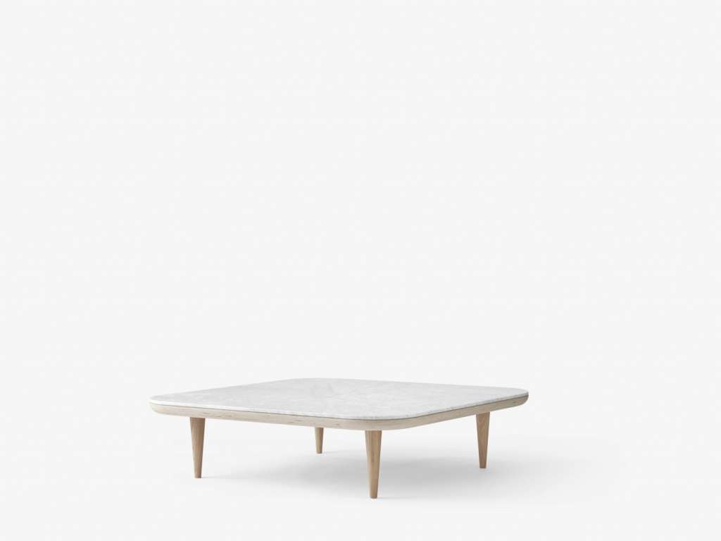 andTRADITION - Fly Couchtisch - Bianco Carrara Marble - Gestell White Oiled Oak - indoor