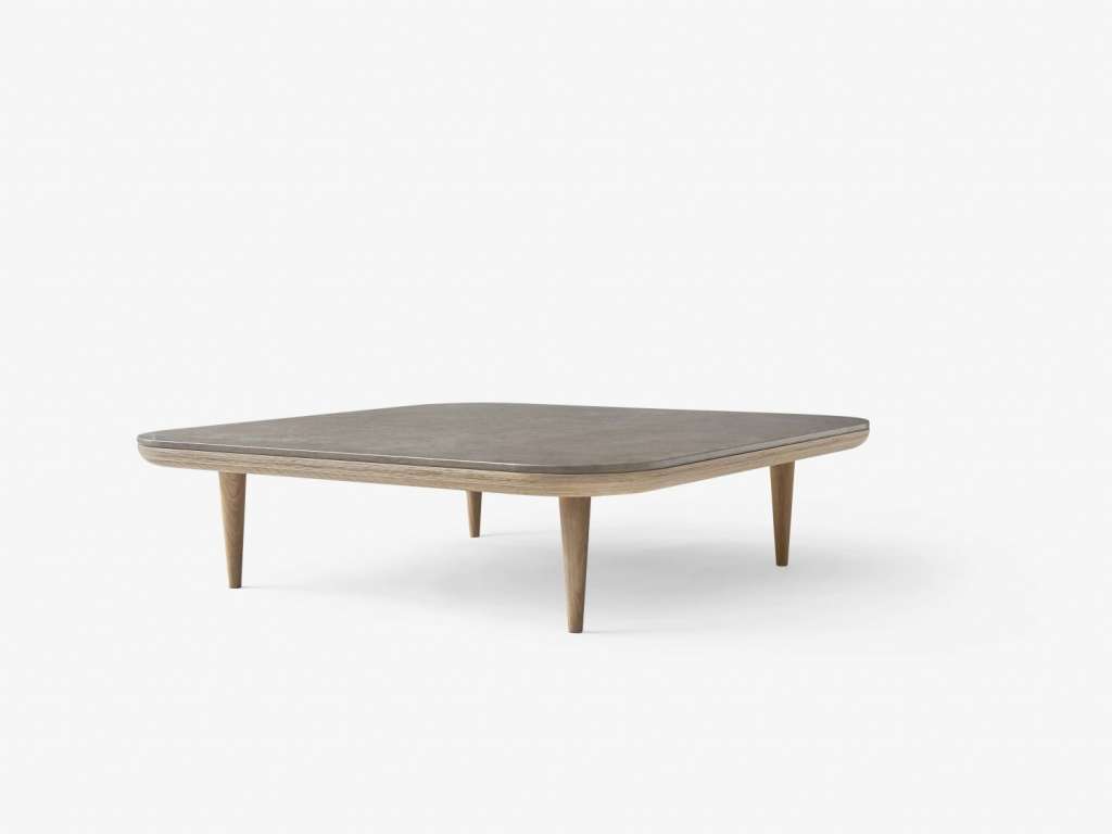 andTRADITION - Fly Couchtisch - Azul Valverde limestone - Gestell White Oiled Oak - indoor