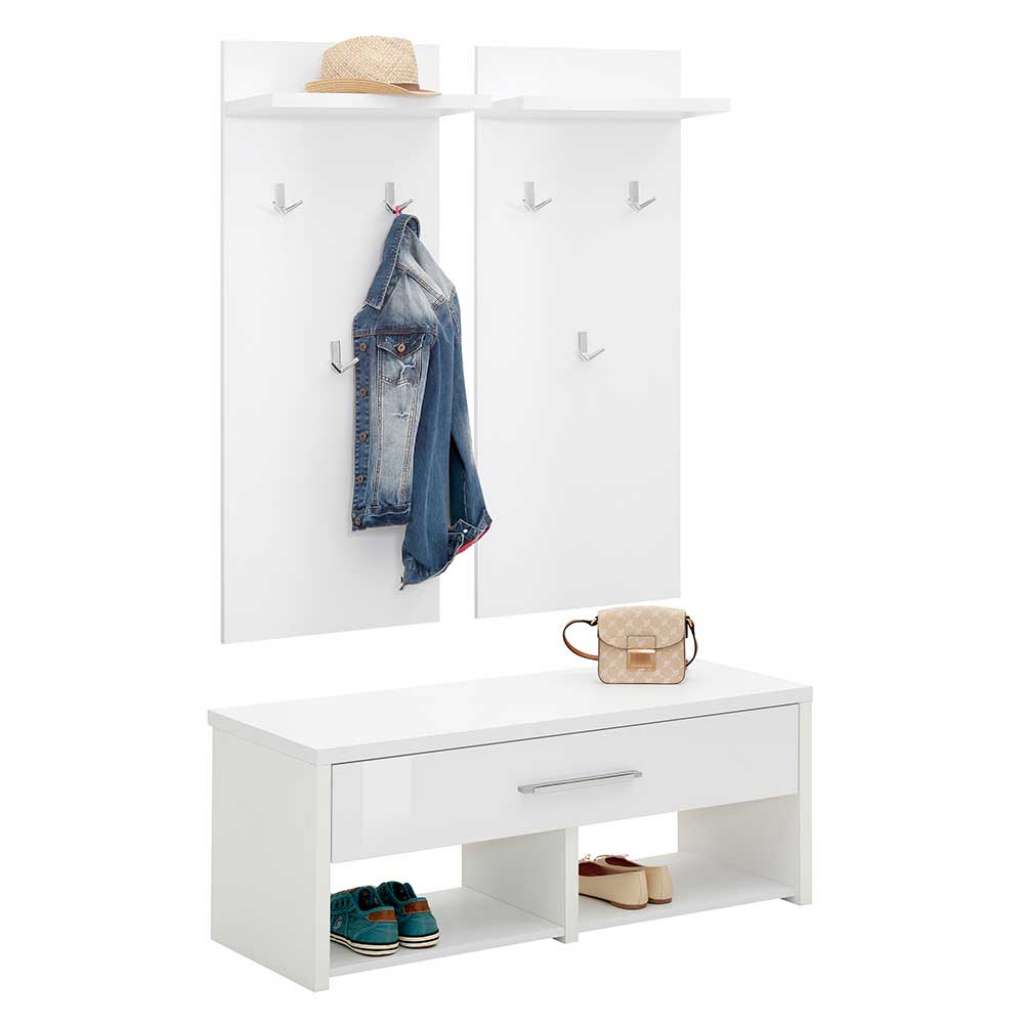 Garderoben Set in Weiß modern (3-teilig)