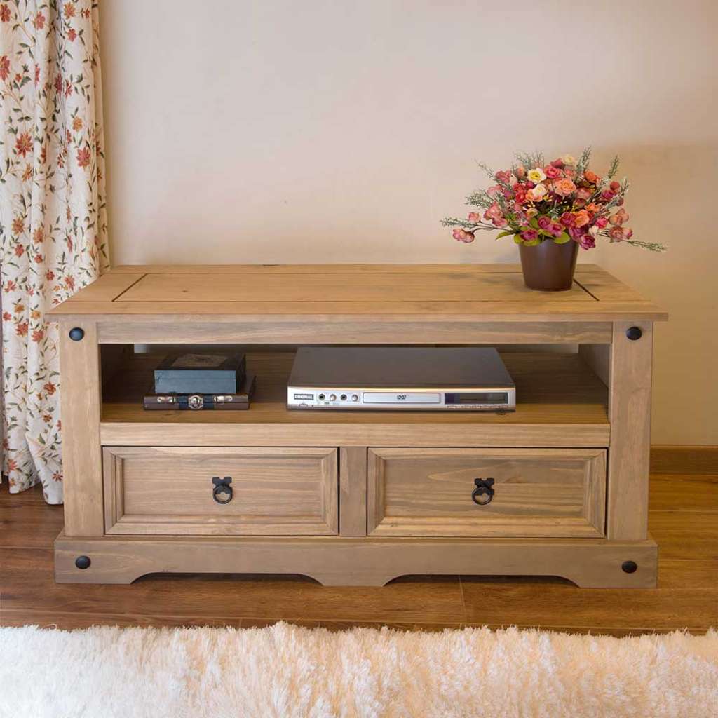 TV Board aus Kiefer Massivholz gewachst 120 cm breit