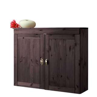 Hängeschrank aus Kiefer Massivholz Wengefarben