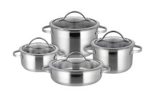 Stolze Topfset, 8-teilig  Pulpo ¦ silber ¦ Edelstahl Töpfe & Pfannen & Zubehör > Topf und Pfannen-Sets - Höffner