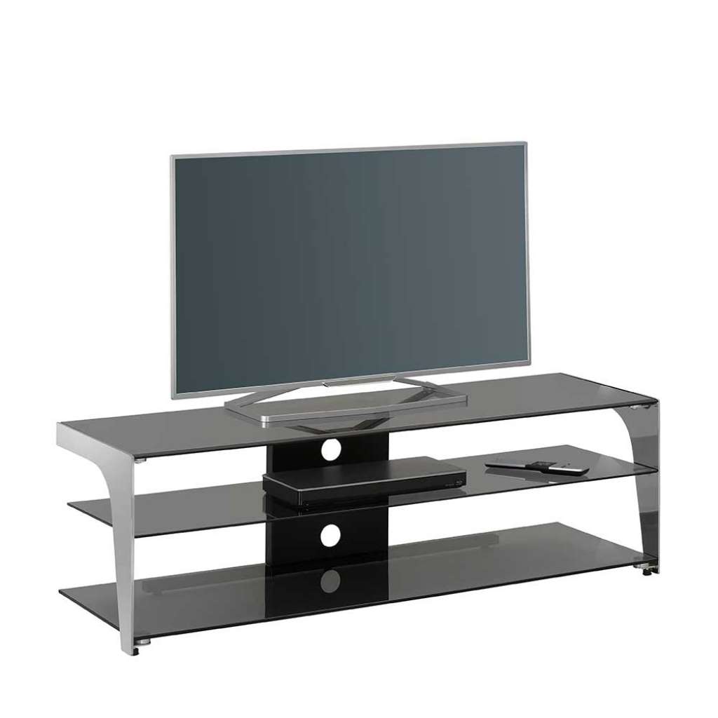 Fernsehtisch aus Sicherheitsglas und Metall 130 cm breit