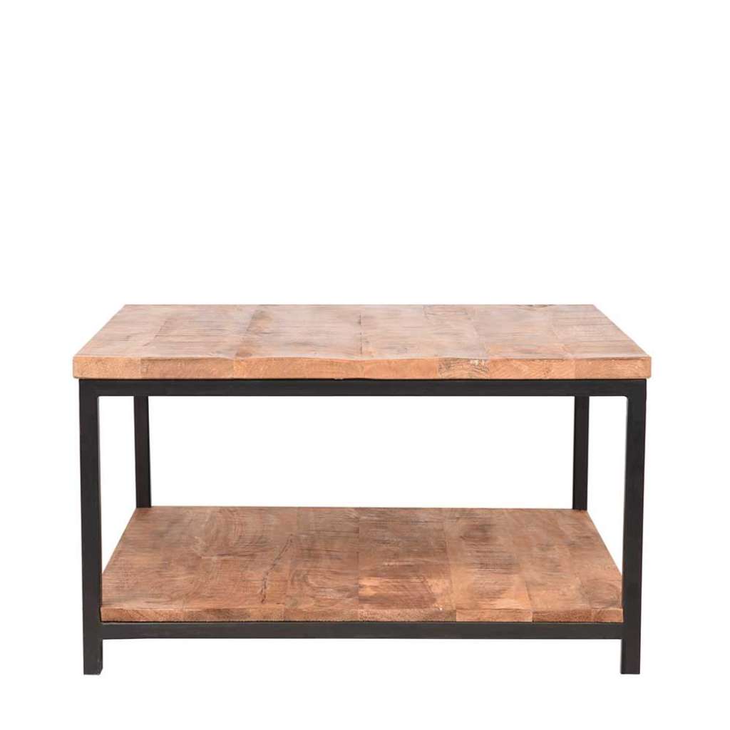 Wohnzimmertisch aus Mangobaum Massivholz und Metall Loft Design