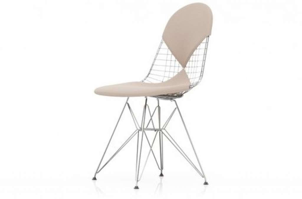 Vitra - Wire Chair DKR- 2 - Verchromt - Gleiter b.d für Hartboden - nude/elfenbein - indoor
