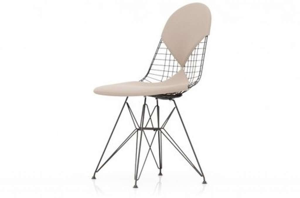 Vitra - Wire Chair DKR- 2 - Basic dark - Gleiter b.d für Hartboden - nude/elfenbein - indoor