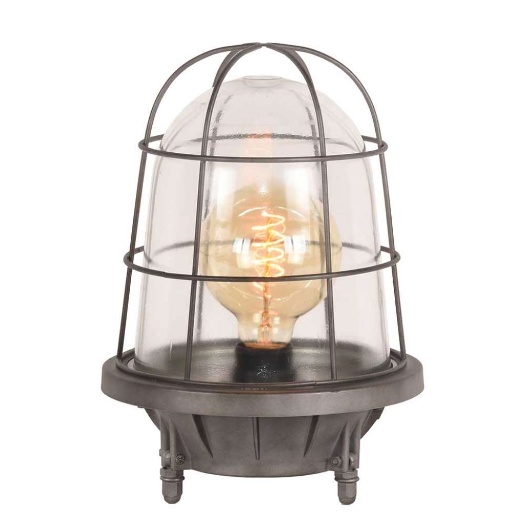 Tischlampe im Factory Design Metall und Glas