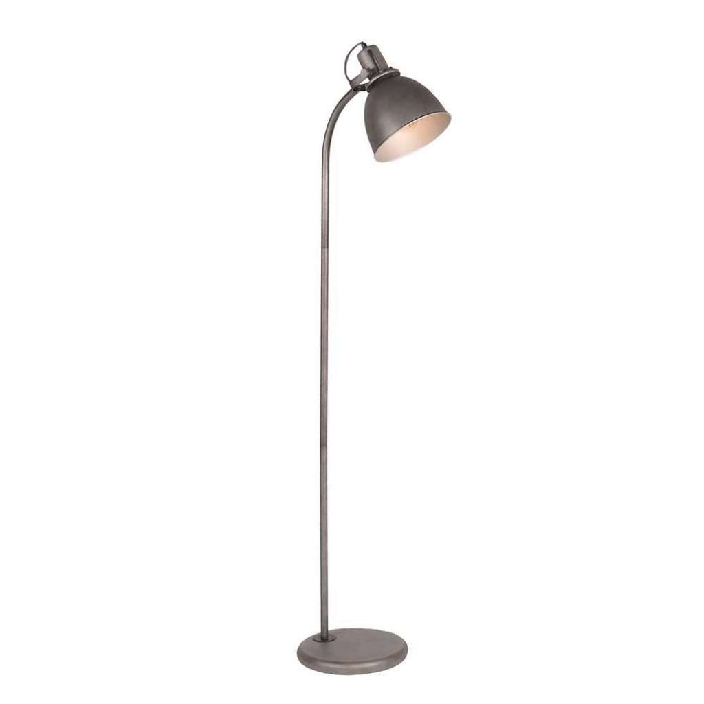 Stehlampe in Grau Metall