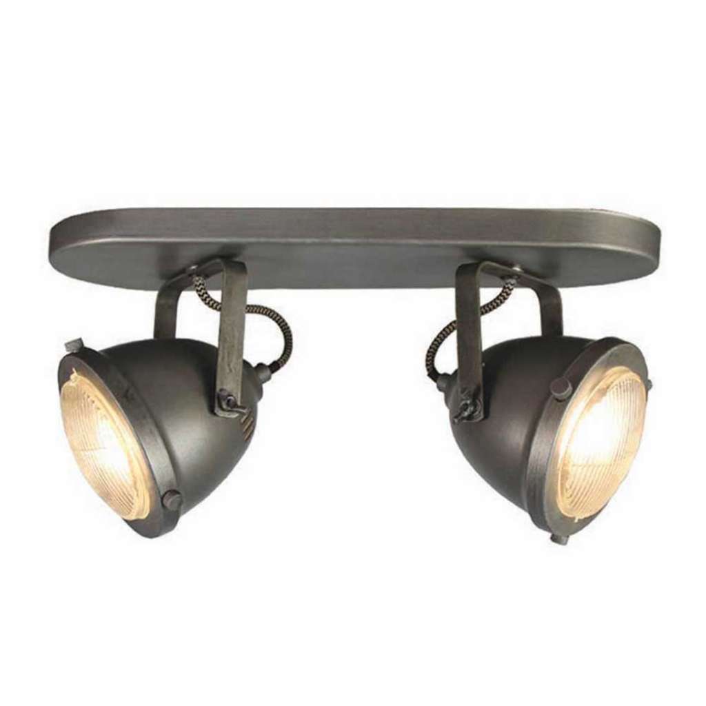 Deckenfluter in Grau 2-flammig