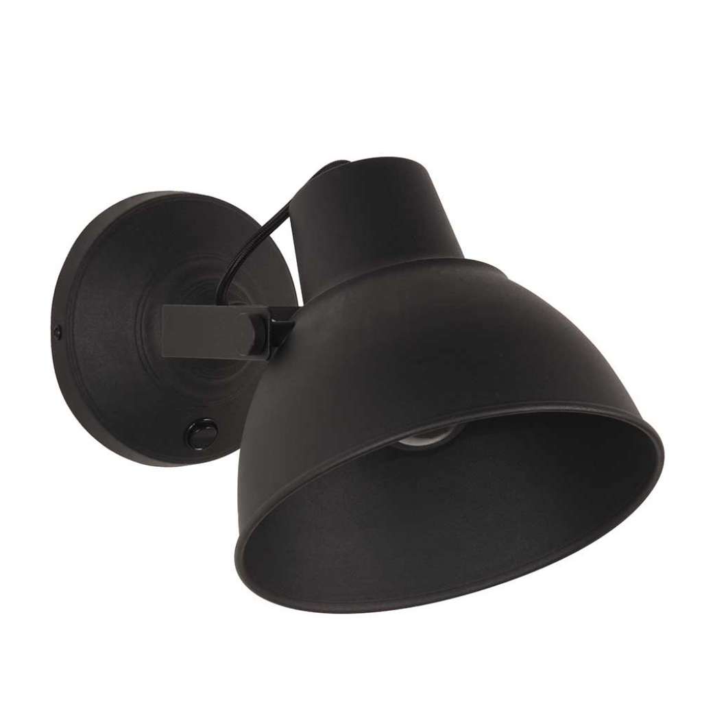 Wandleuchte in Schwarz Metall