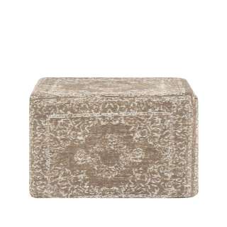 Sitzpouf in Khaki gemustert Webstoff