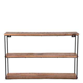 Hängeregal aus Mangobaum Massivholz und Metall 80 cm breit