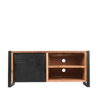 TV Schrank aus Mangobaum Massivholz und Metall 115 cm breit