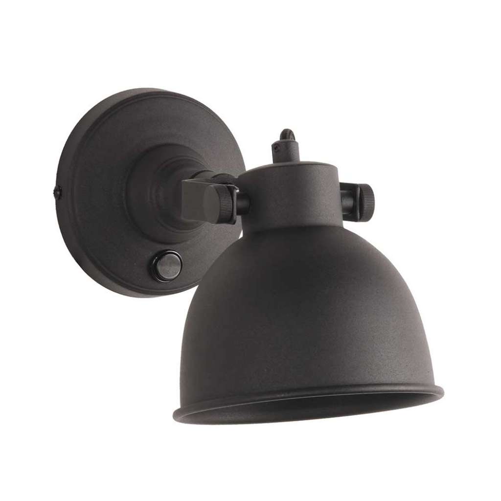 Wandlampe in Schwarz Metall