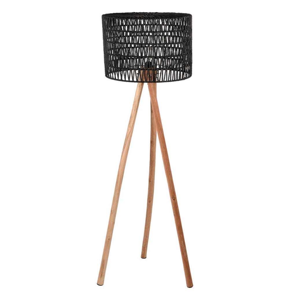 Kordel Stehlampe in Schwarz 50 cm breit