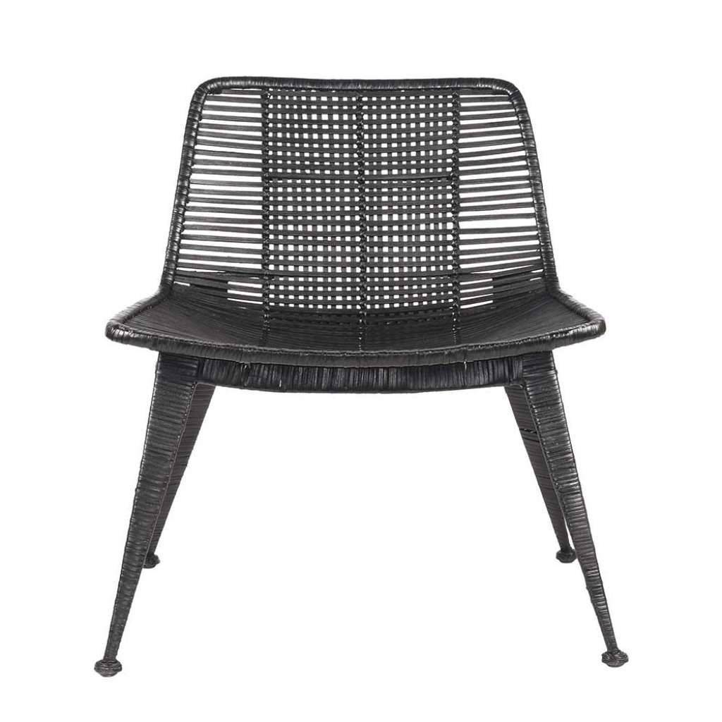 Lounge Sessel in Schwarz Rattan