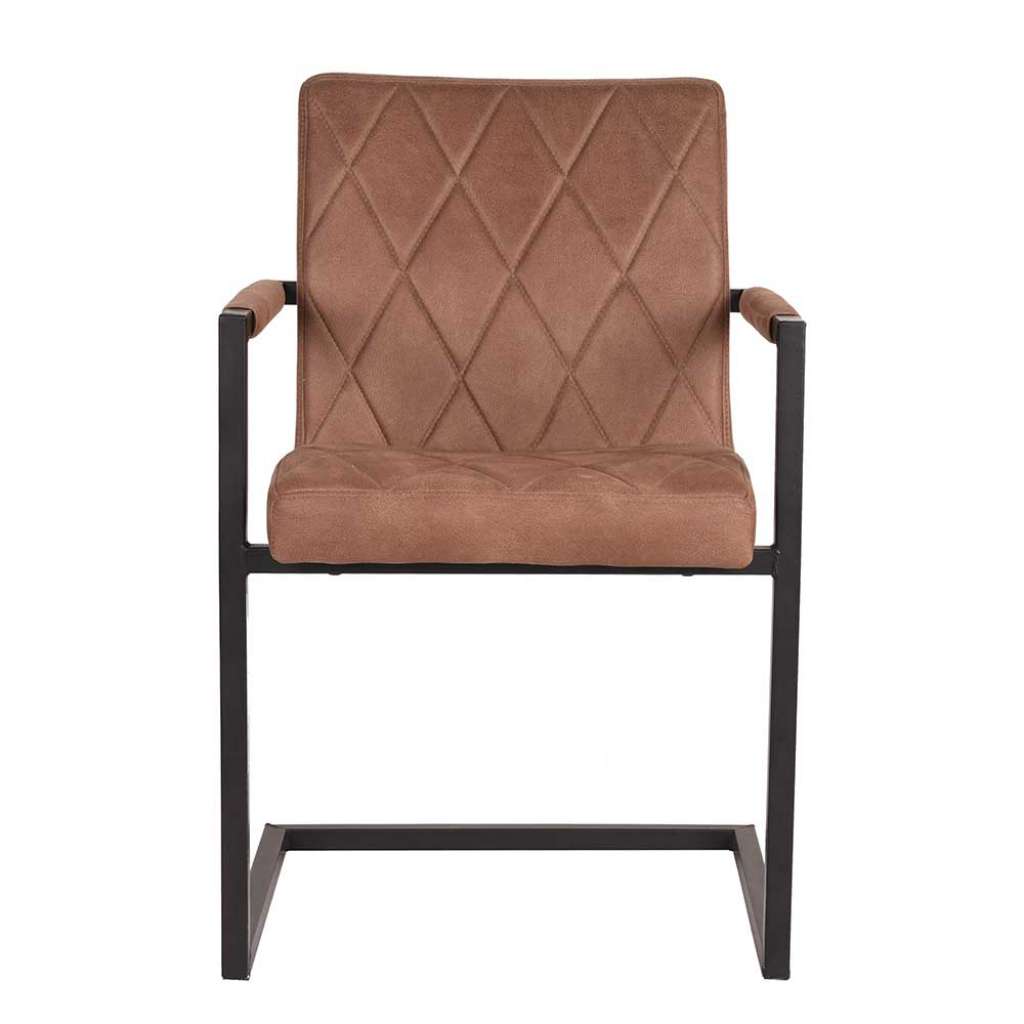 Armlehnen Freischwinger in Braun Microfaser 50 cm Sitzhöhe