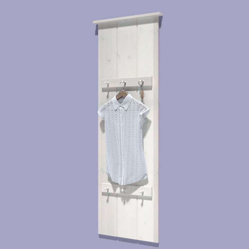 Hängegarderobe in Weiß Kiefer Massivholz