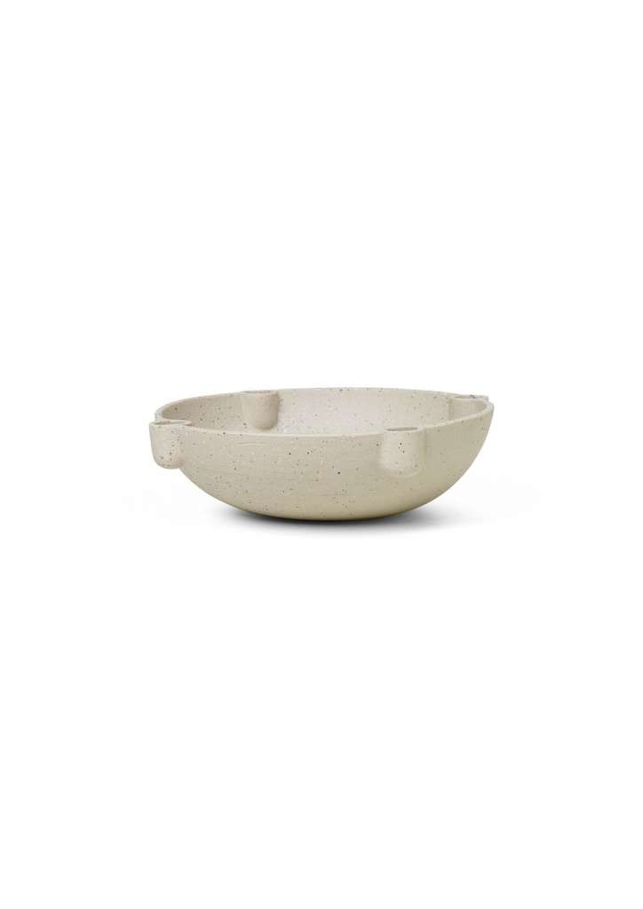 ferm LIVING - Bowl Kerzenständer Keramik - beige - indoor
