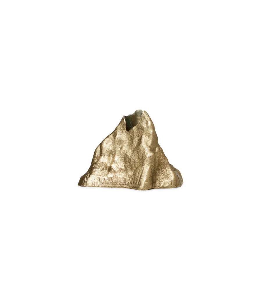 ferm LIVING - Stone Kerzenhalter - groß - messing - indoor