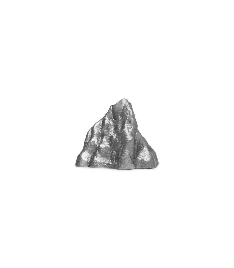 ferm LIVING - Stone Kerzenhalter - klein - aluminium - indoor