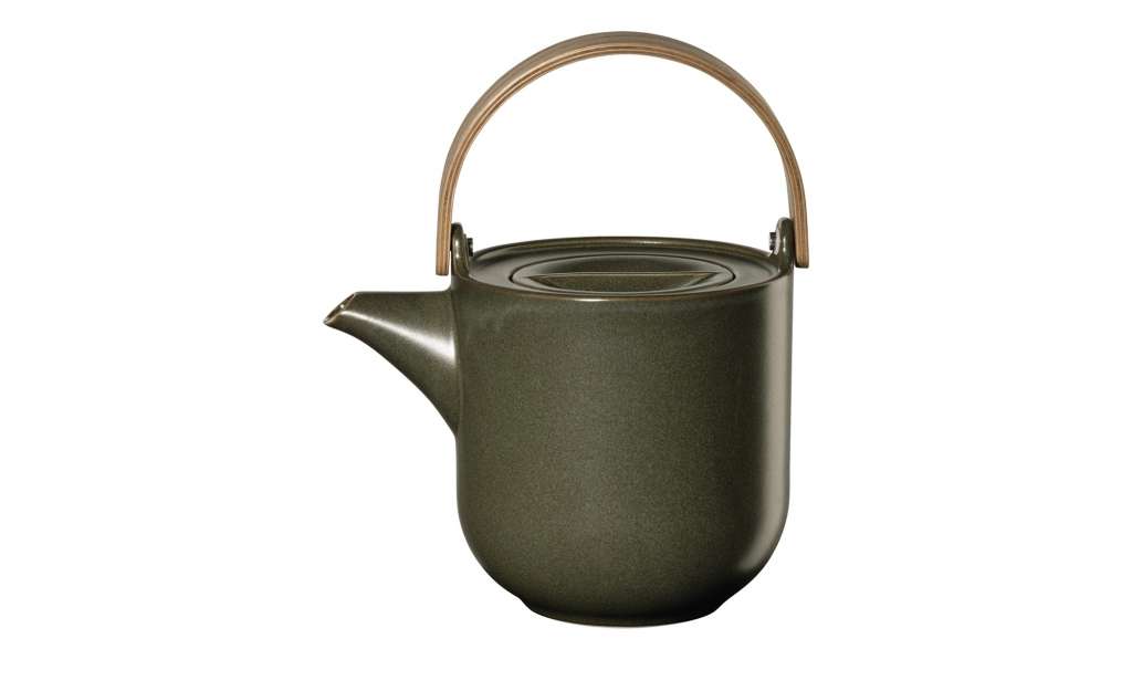 ASA SELECTION Teekanne mit Holzgriff  Coppa Nori ¦ grün ¦ Metall, Holz, Porzellan ¦ Maße (cm): B: 17,5 H: 14,5 T: 12,6 Kaffee & Tee > Teekannen - Höffner