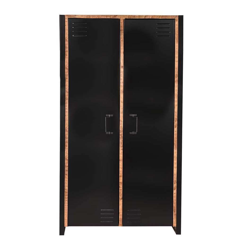 Schrank aus Mangobaum Massivholz und Metall 180 cm hoch
