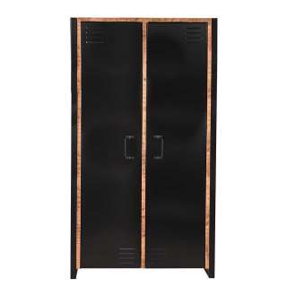 Schrank aus Mangobaum Massivholz und Metall 180 cm hoch