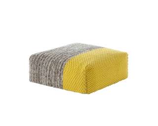 Gan - Manga Pouf - Square Plait yellow - indoor