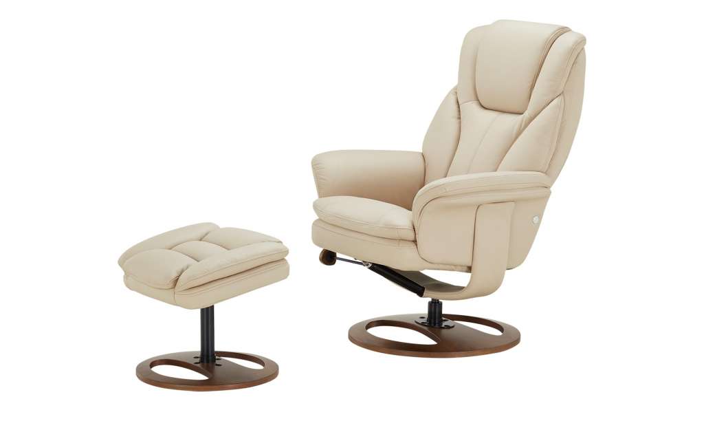 Drehsessel mit Hocker  Frieda ¦ creme ¦ Maße (cm): B: 78,5 H: 107 T: 85,5 Polstermöbel > Sessel > Fernsehsessel - Höffner