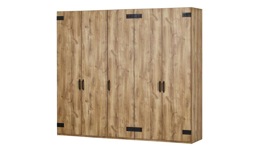 uno Drehtürenschrank, 5-türig  Salzburg ¦ holzfarben ¦ Maße (cm): B: 250 H: 216 T: 58 Schränke > Schranksysteme - Höffner