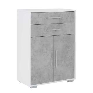 Aktenordnerschrank in Weiß und Grau 110 cm hoch