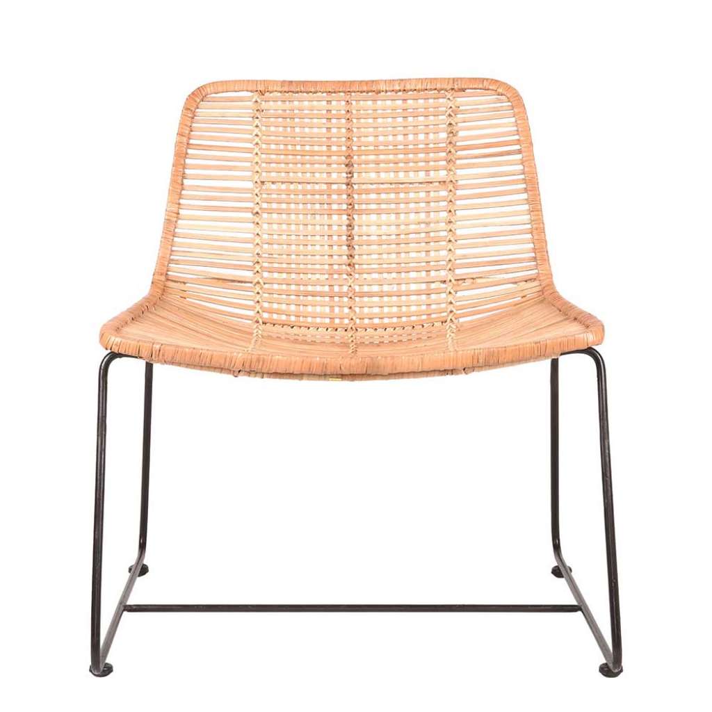 Rattan Lounge Sessel in Beige 40 cm Sitzhöhe
