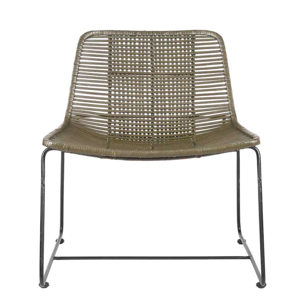 Loungesessel in Khaki Rattan