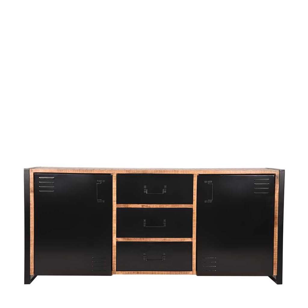Industry Design Sideboard aus Mangobaum Massivholz und Metall 190 cm breit